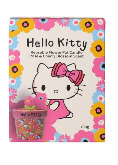 Hello Kitty Rose and Cherry Blossom Scented Pink Candle 213g 1 Wick with 3D Silicone Lid