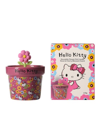 Hello Kitty Rose and Cherry Blossom Scented Pink Candle 213g 1 Wick with 3D Silicone Lid