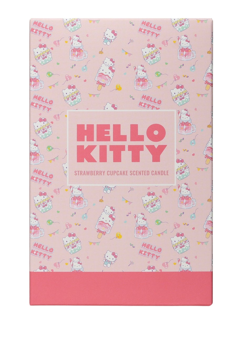 Hello Kitty Bakery Strawberry Cupcake Scented Pink Candle 213g 1 Wick with 3D Silicone Cup Cake Lid