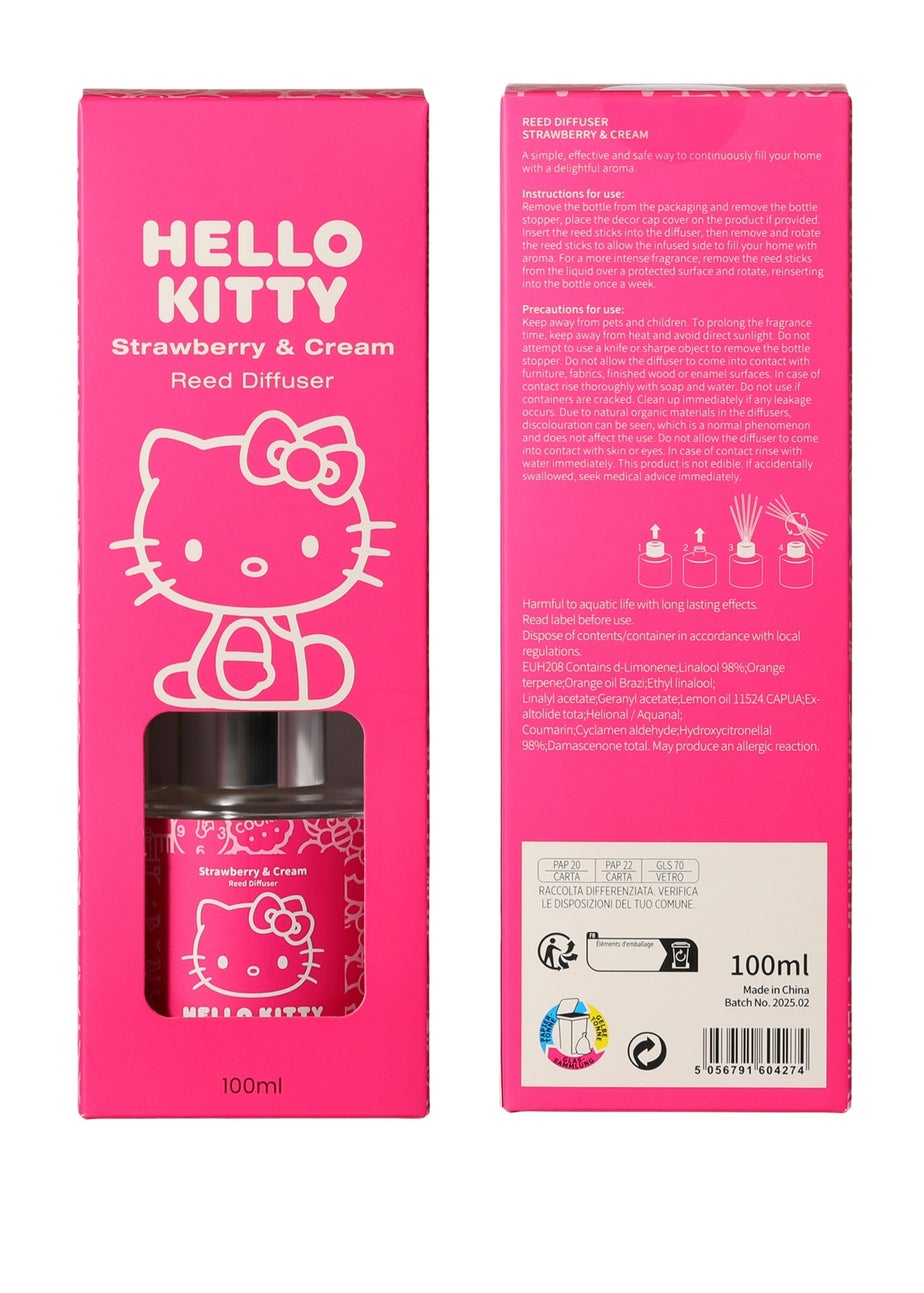 Hello Kitty Strawberry & Cream 100ML Pink Reed Diffuser