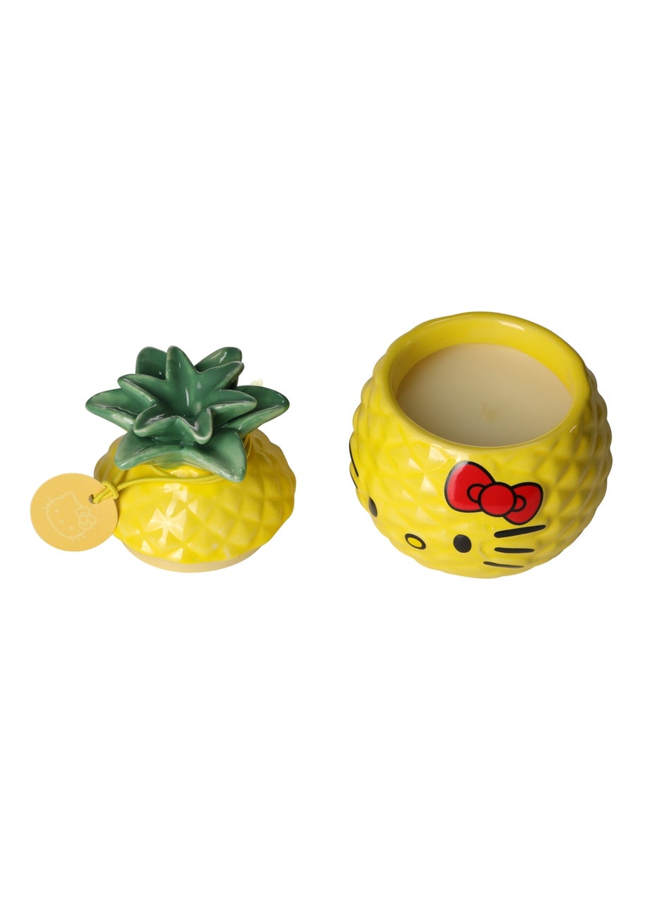 Hello Kitty Tropical Pineapple Scented Yellow Candle 213g 1 Wick with 3D Silicone Lid
