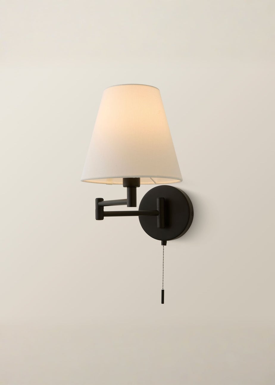 ValueLights Sonia Black Adjustable Swing Arm Wall Light