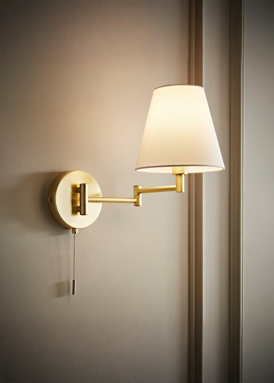 ValueLights Sonia Brushed Gold Adjustable Wall Light