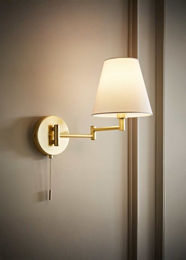 ValueLights Sonia Brushed Gold Adjustable Wall Light