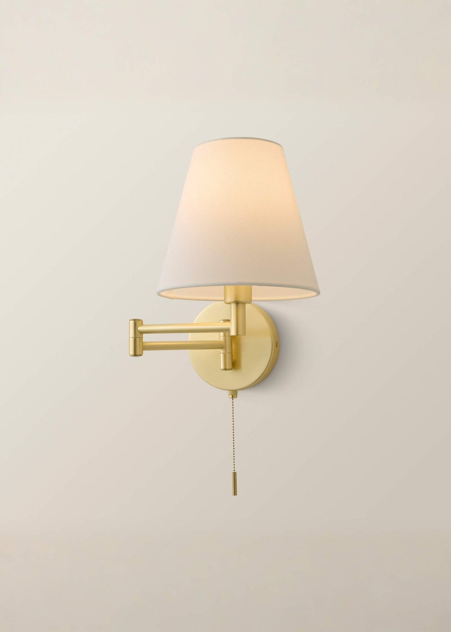ValueLights Sonia Brushed Gold Adjustable Wall Light