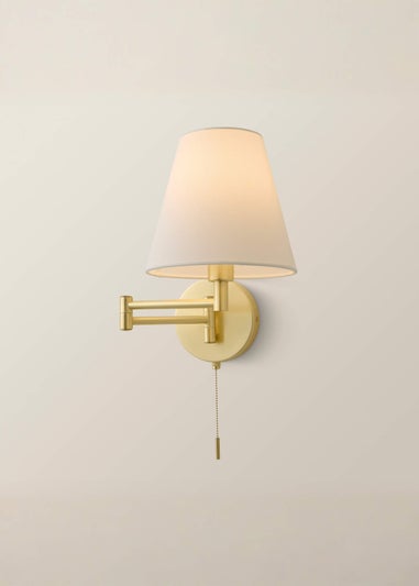 ValueLights Sonia Brushed Gold Adjustable Wall Light