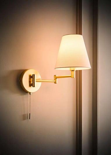ValueLights Sonia Brushed Gold Adjustable Wall Light