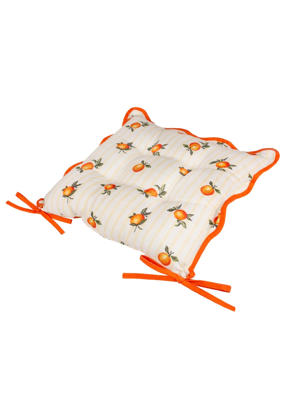 Furn Fruits Oranges Striped 2 Pack Indoor/Outdoor Seat Pads (40 x 40cm)