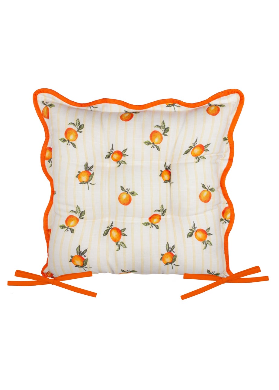 Furn Fruits Oranges Striped 2 Pack Indoor/Outdoor Seat Pads (40 x 40cm)