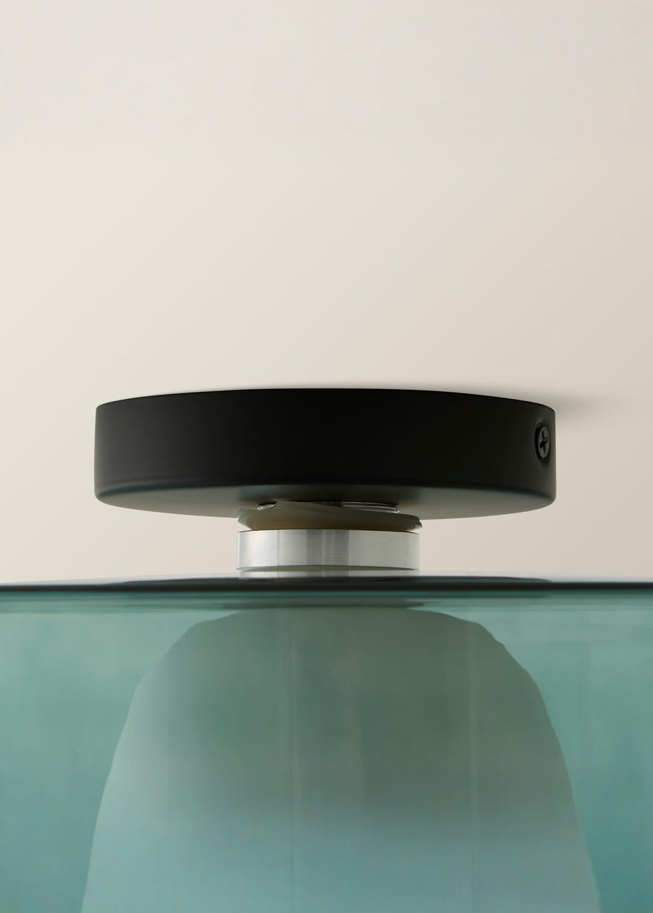 ValueLights Newbury Green Stained Glass Bathroom Ceiling Light Fitting IP44