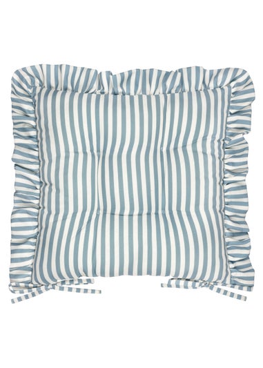 Wylder Millie Ruffle Blue 2 Pack Indoor/Outdoor Seat Pads (40 x 40cm)