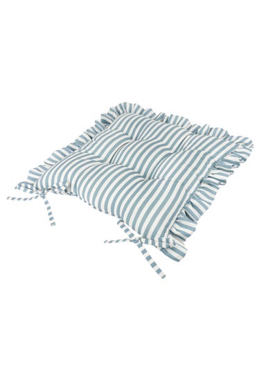 Wylder Millie Ruffle Blue 2 Pack Indoor/Outdoor Seat Pads (40 x 40cm)