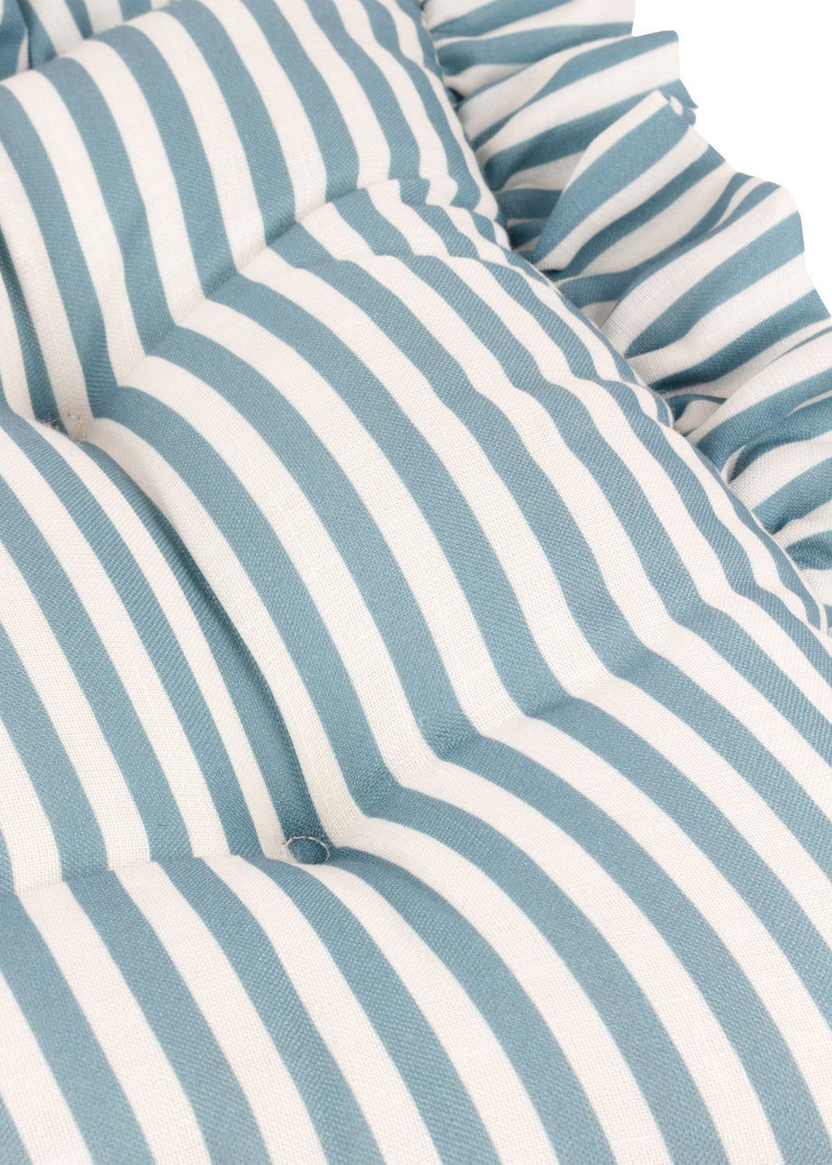 Wylder Millie Ruffle Blue 2 Pack Indoor/Outdoor Seat Pads (40 x 40cm)