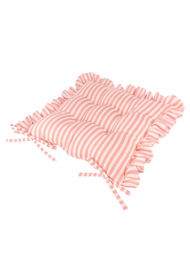 Wylder Millie Ruffle Pink 2 Pack Indoor/Outdoor Seat Pads (40 x 40cm)