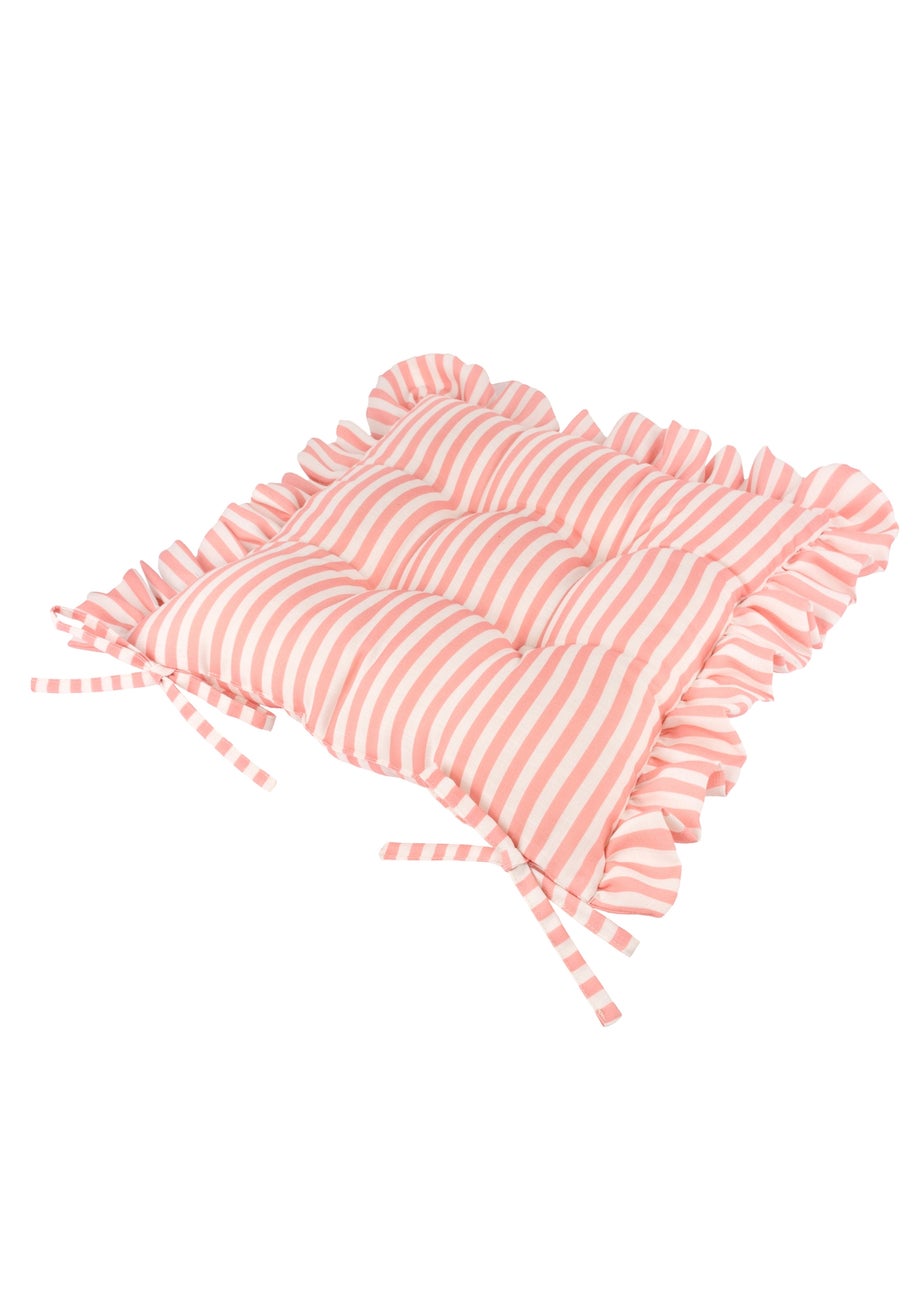 Wylder Millie Ruffle Pink 2 Pack Indoor/Outdoor Seat Pads (40 x 40cm)