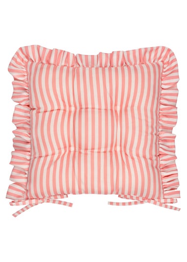 Wylder Millie Ruffle Pink 2 Pack Indoor/Outdoor Seat Pads (40 x 40cm)