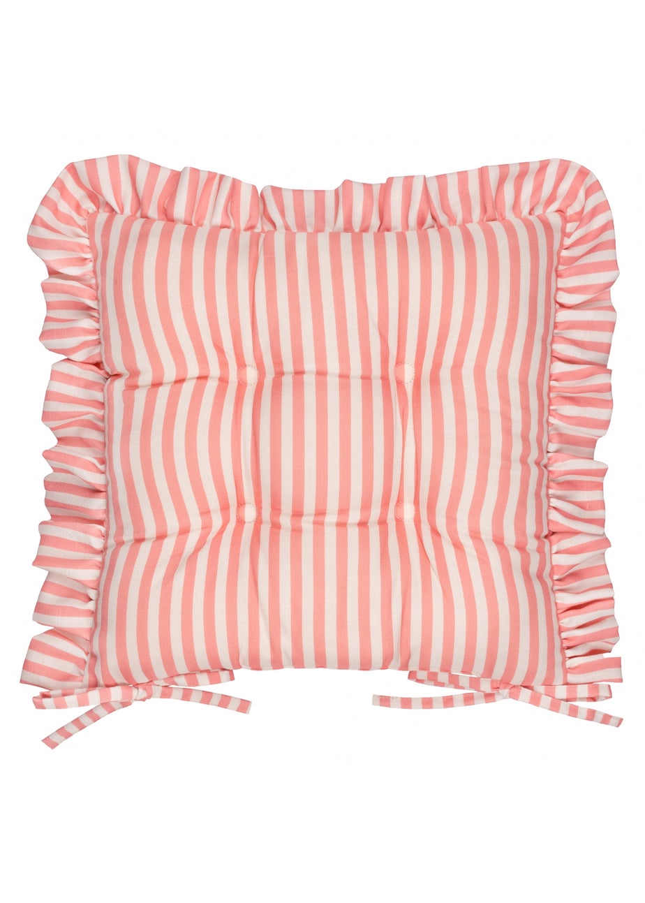 Wylder Millie Ruffle Pink 2 Pack Indoor/Outdoor Seat Pads (40 x 40cm)