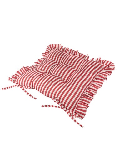 Wylder Millie Ruffle Red 2 Pack Indoor/Outdoor Seat Pads (40 x 40cm)