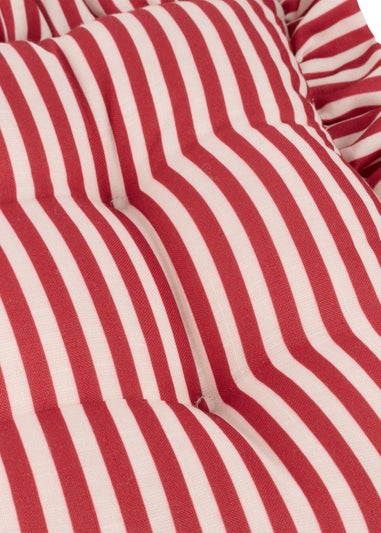 Wylder Millie Ruffle Red 2 Pack Indoor/Outdoor Seat Pads (40 x 40cm)