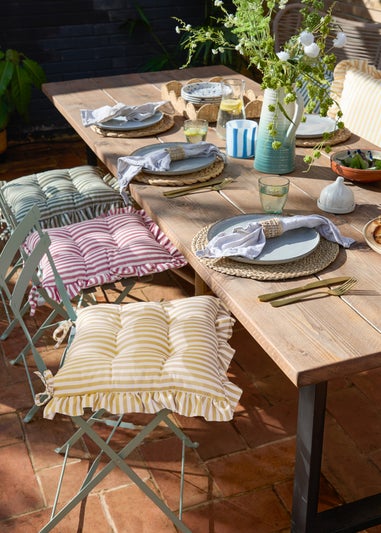 Wylder Millie Ruffle Yellow 2 Pack Indoor/Outdoor Seat Pads (40 x 40cm)