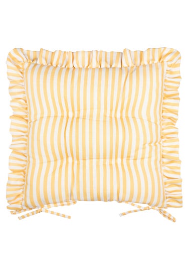 Wylder Millie Ruffle Yellow 2 Pack Indoor/Outdoor Seat Pads (40 x 40cm)
