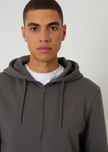 Threadbare Grey Cotton Blend Zip Through Hoodie