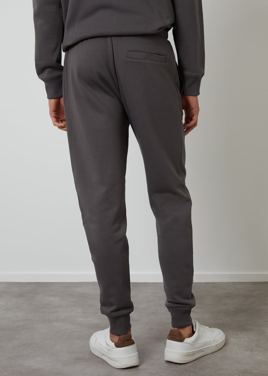 Threadbare Dark Grey Cotton Blend Regular Fit Joggers