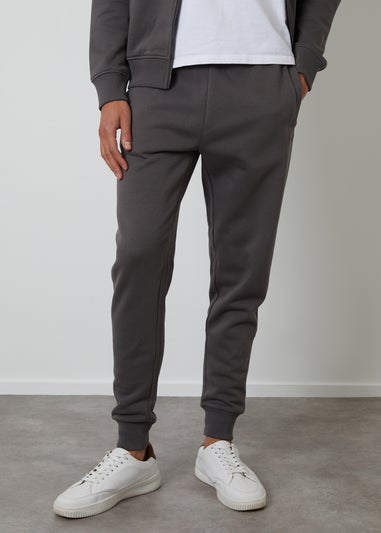 Threadbare Dark Grey Cotton Blend Regular Fit Joggers