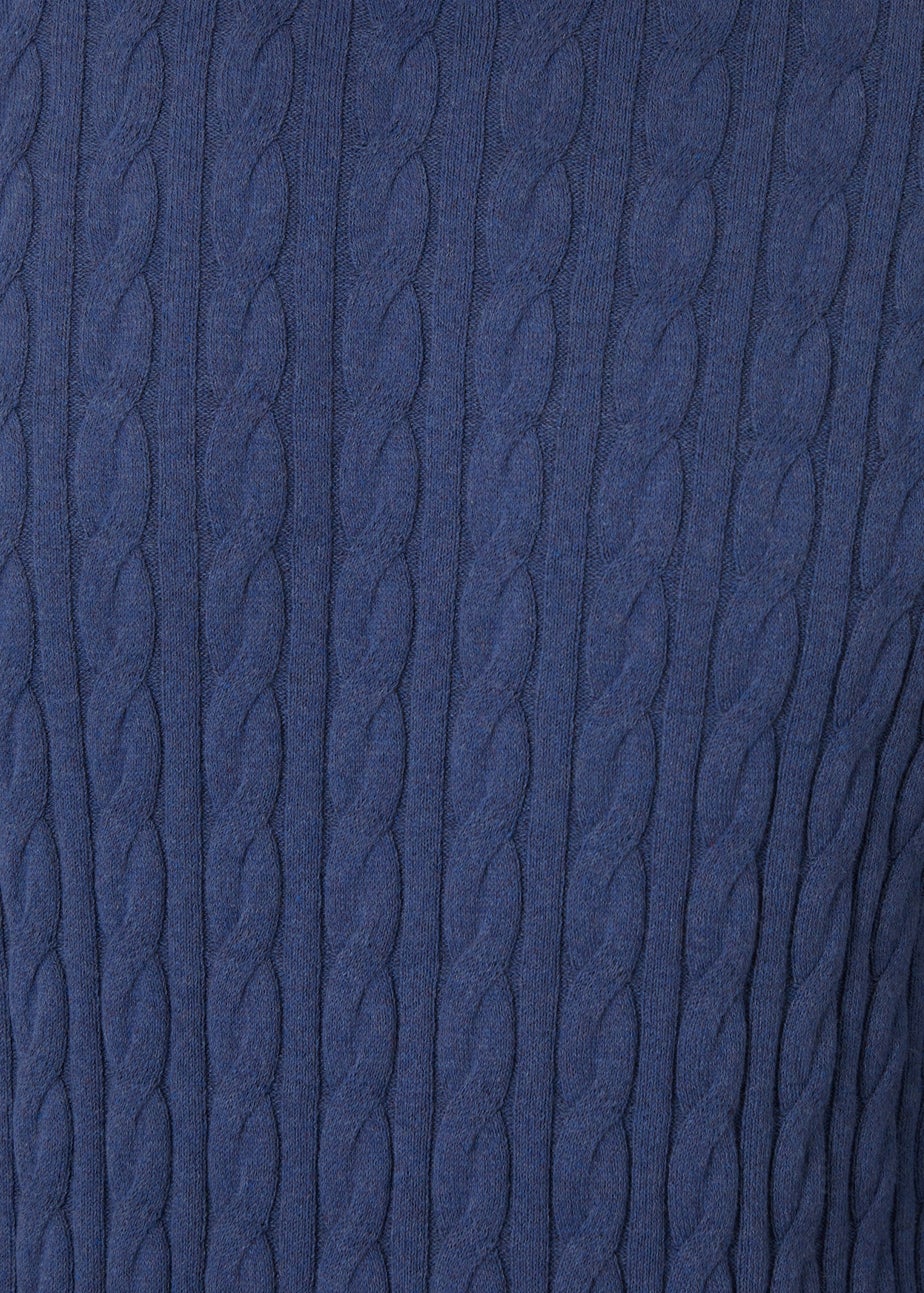 Threadbare Blue Cable Knit Crew Neck Jumper