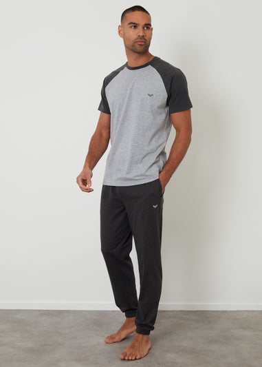 Threadbare Grey Raglan Short Sleeve Lounge Set