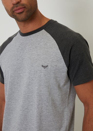 Threadbare Grey Raglan Short Sleeve Lounge Set