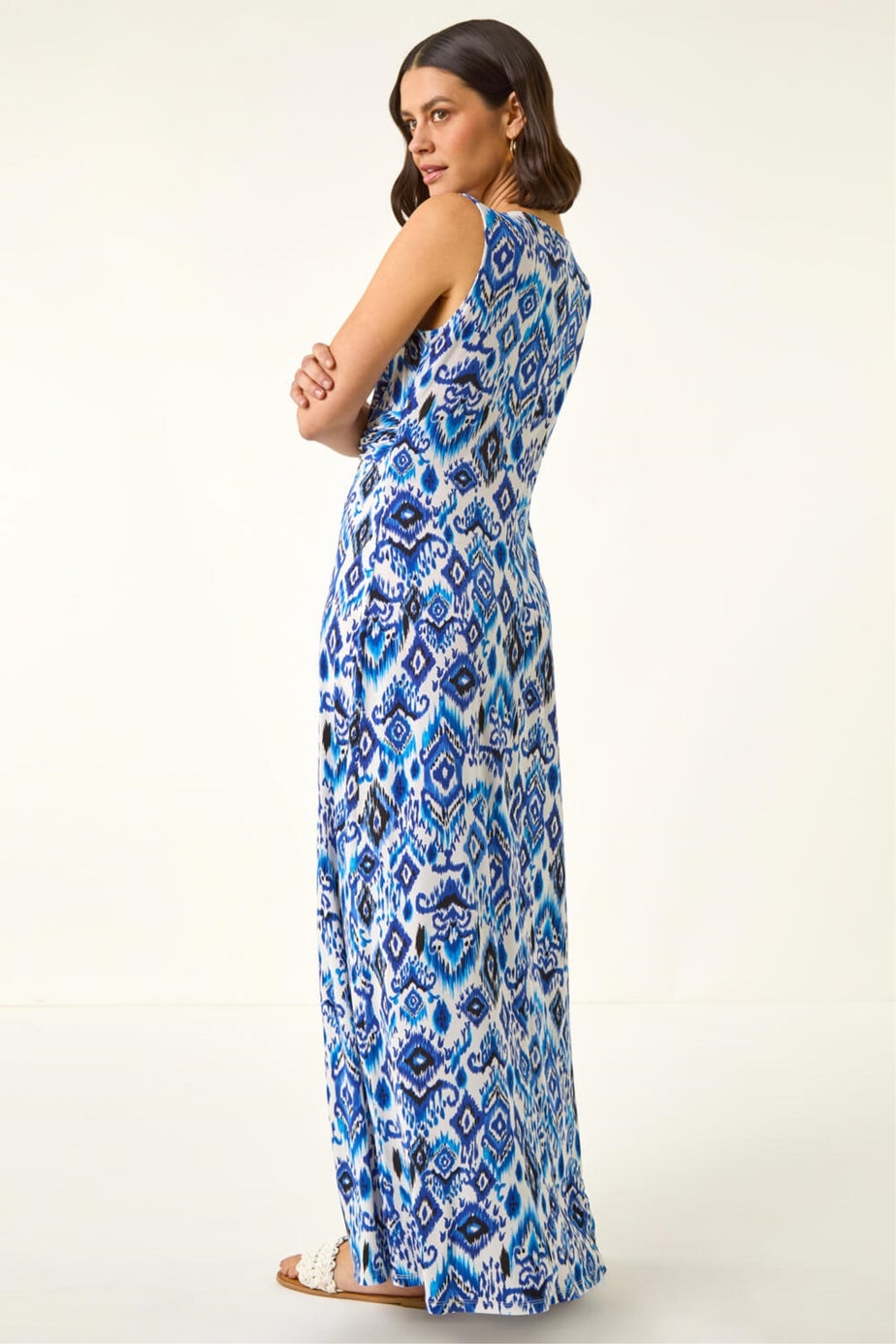 Roman Blue Aztec Twist Maxi Dress