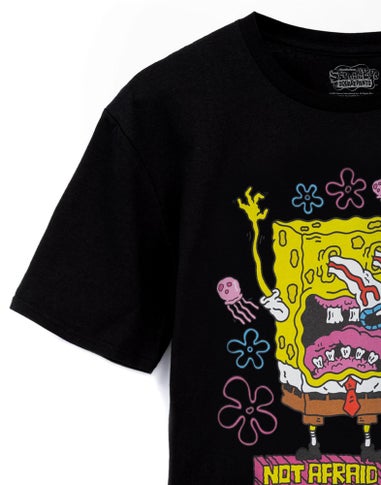 Vanilla Underground SpongeBob SquarePants Not Afraid To Be Square Black T-Shirt