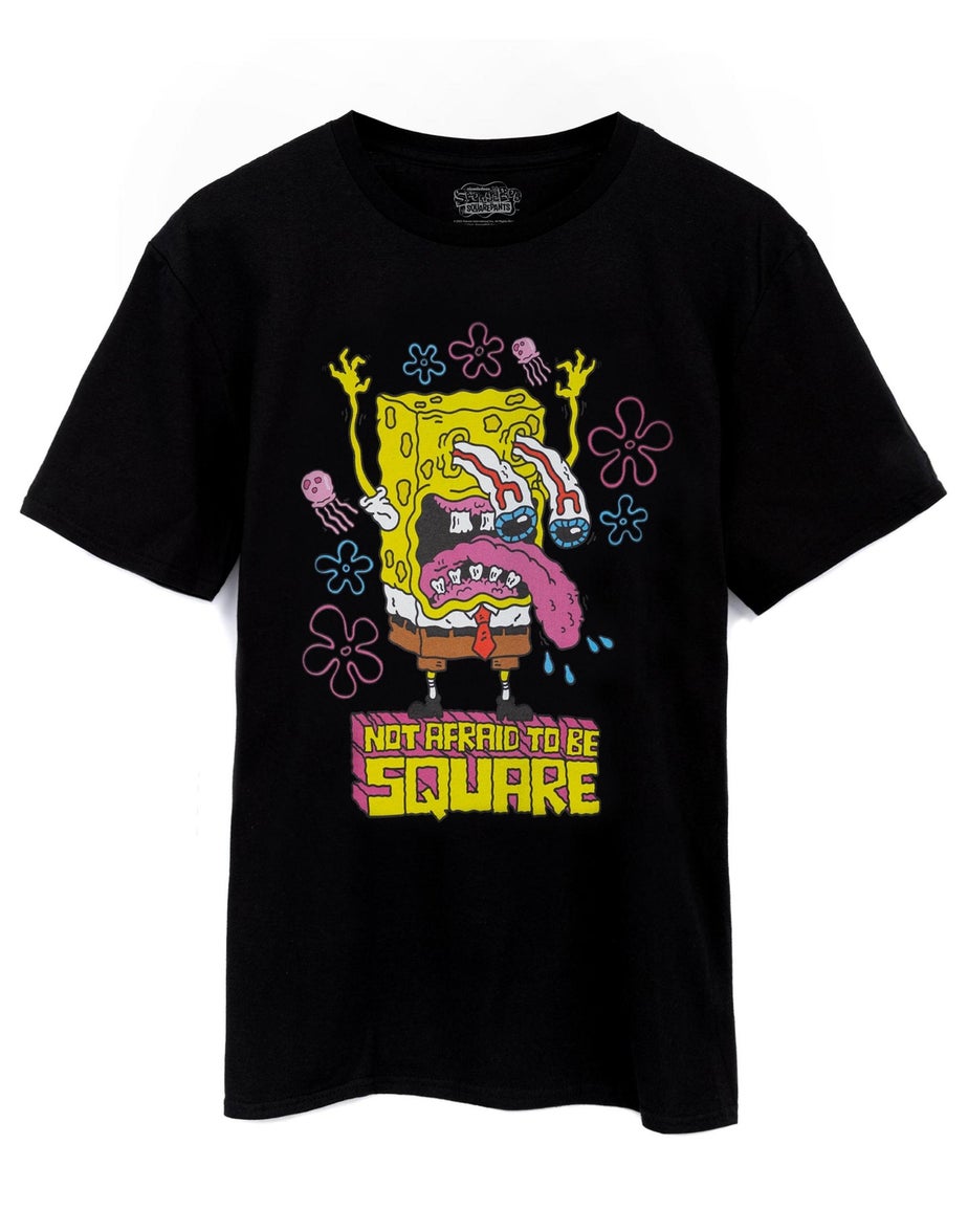 Vanilla Underground SpongeBob SquarePants Not Afraid To Be Square Black T-Shirt