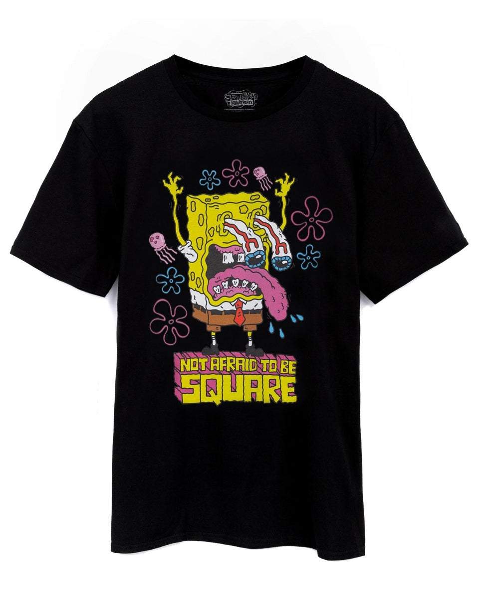 Vanilla Underground SpongeBob SquarePants Not Afraid To Be Square Black T-Shirt