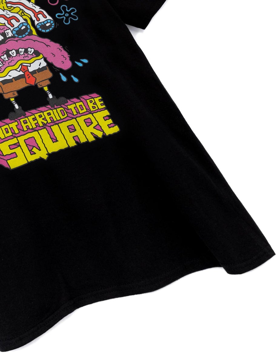 Vanilla Underground SpongeBob SquarePants Not Afraid To Be Square Black T-Shirt