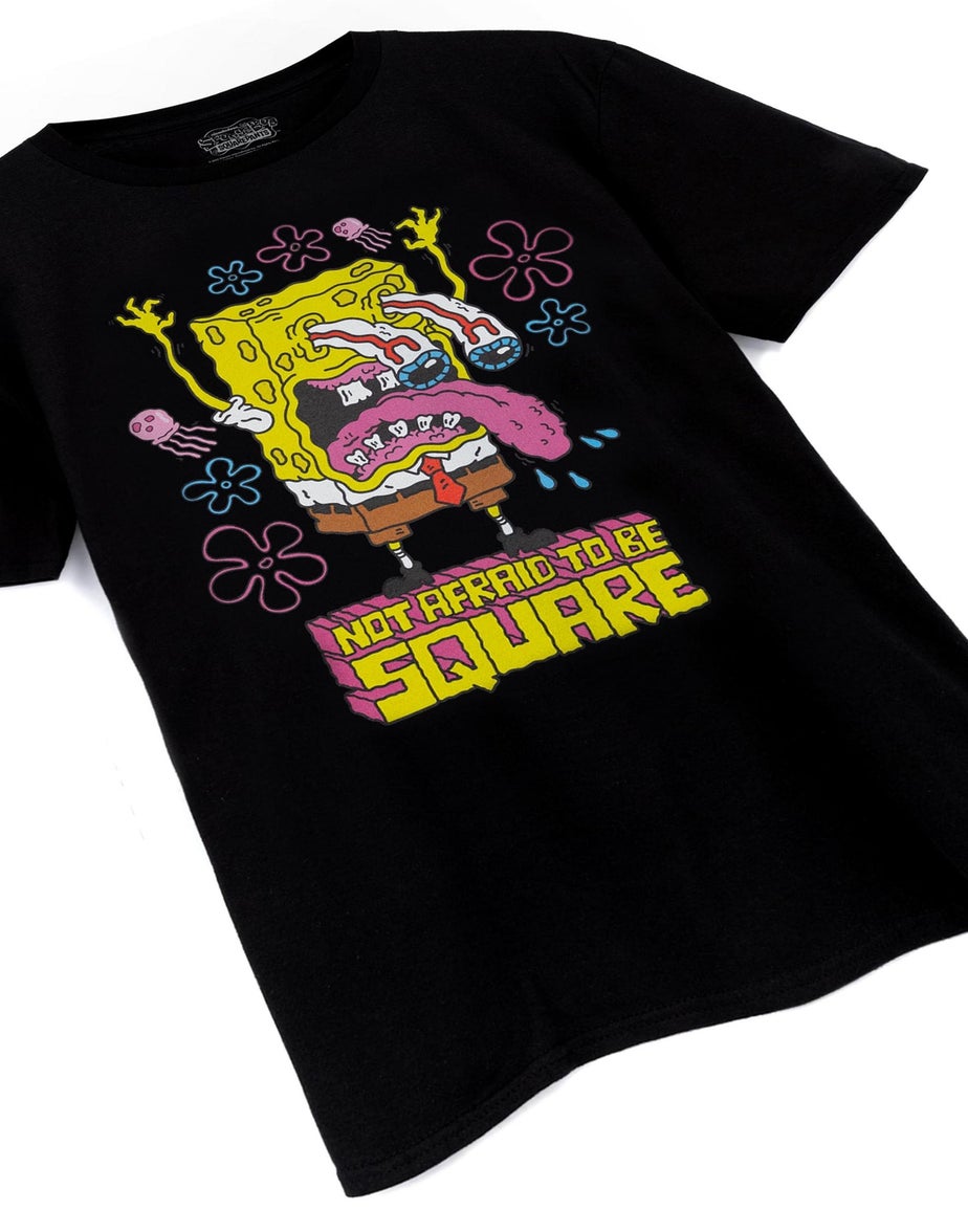 Vanilla Underground SpongeBob SquarePants Not Afraid To Be Square Black T-Shirt