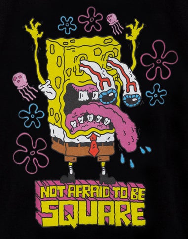 Vanilla Underground SpongeBob SquarePants Not Afraid To Be Square Black T-Shirt