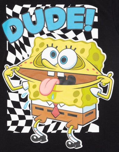 Vanilla Underground SpongeBob SquarePants Boys Checker DUDE! T-Shirt (3-14 yrs)