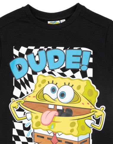 Vanilla Underground SpongeBob SquarePants Boys Checker DUDE! T-Shirt (3-14 yrs)