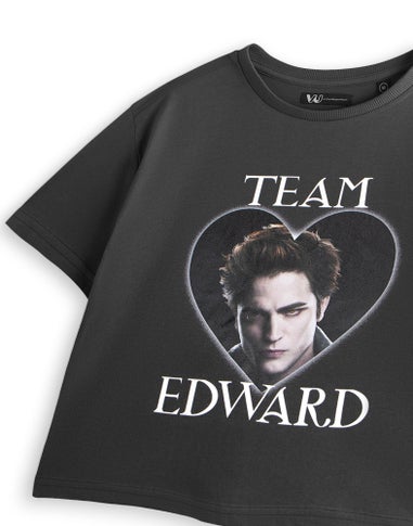Vanilla Underground Twilight Team Edward Grey Cropped T-Shirt