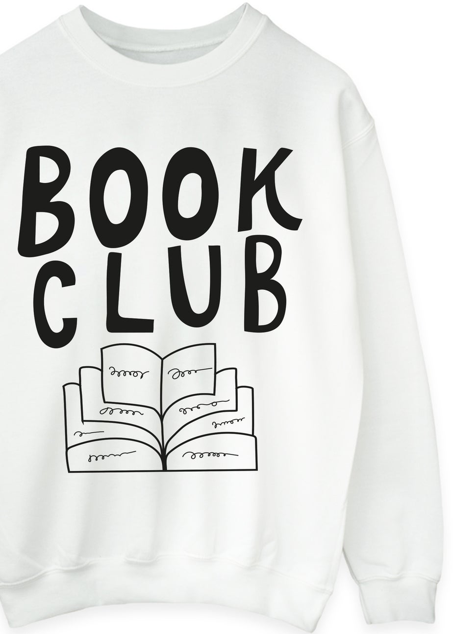 Spiral Galaxy Book Club White Graphic Sweatshirt