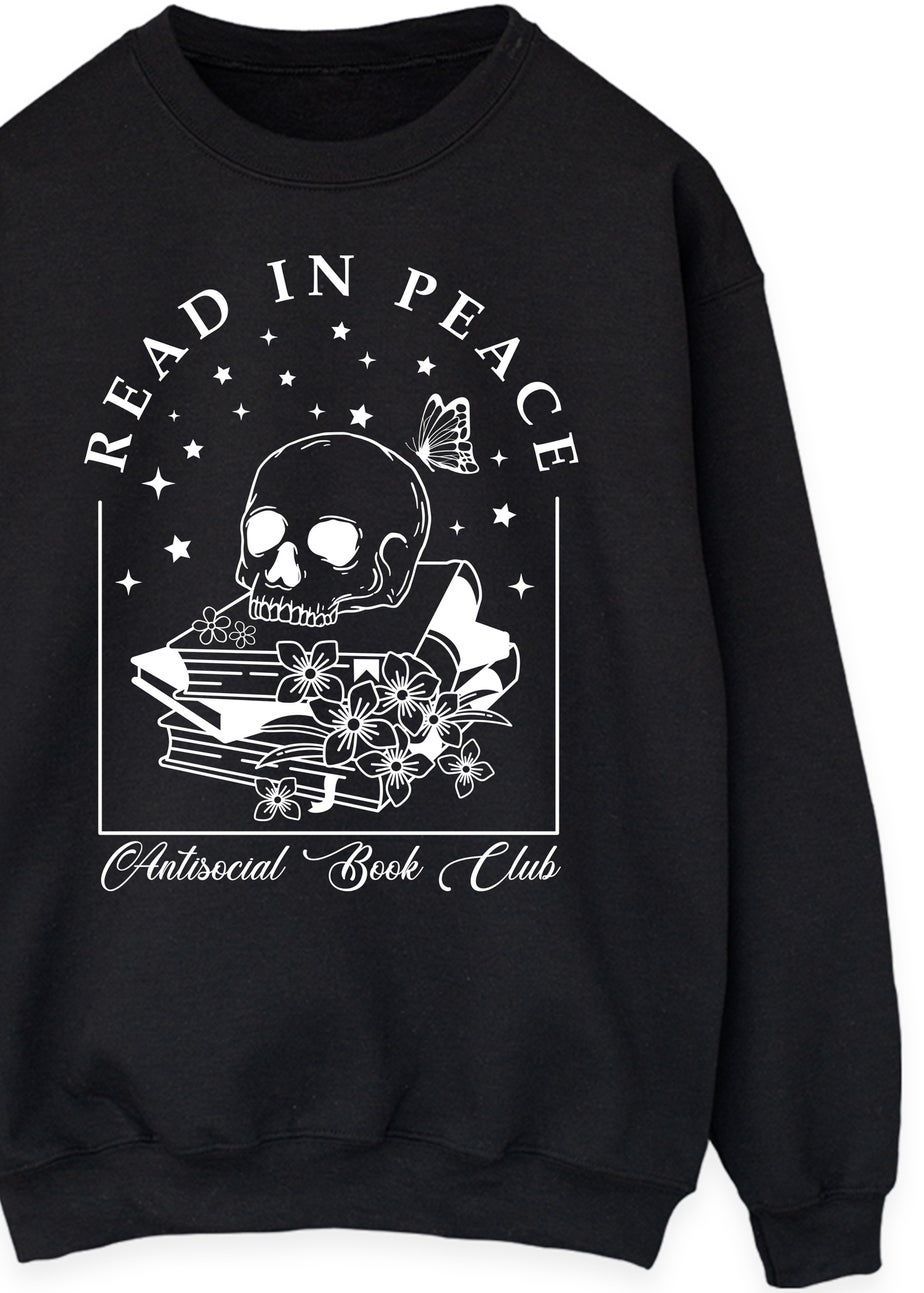 Spiral Galaxy Read In Peace Black Graphic Sweatshirt