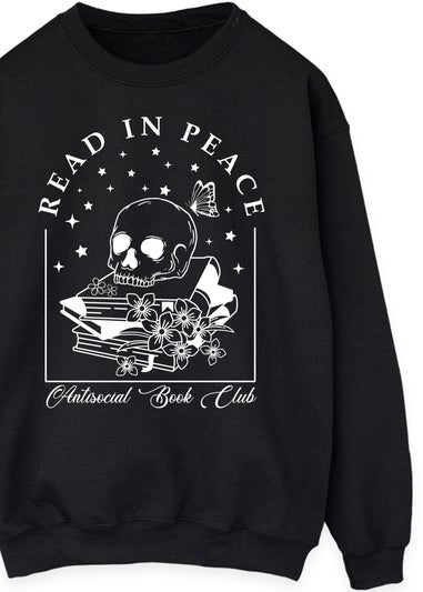 Spiral Galaxy Read In Peace Black Graphic Sweatshirt
