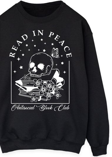 Spiral Galaxy Read In Peace Black Graphic Sweatshirt