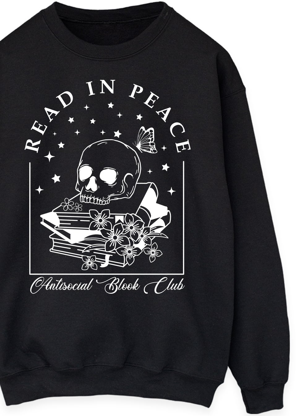 Spiral Galaxy Read In Peace Black Graphic Sweatshirt