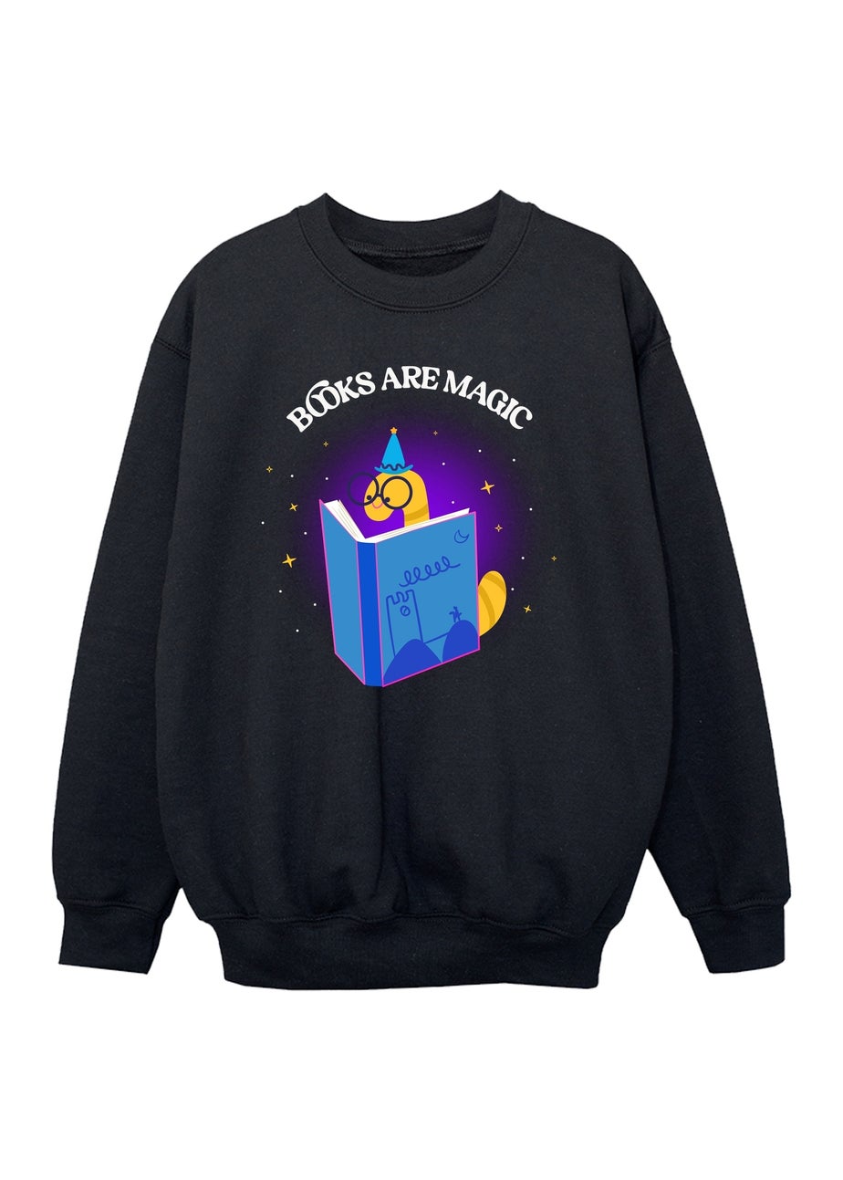 Ada & Ted Books Are Magic Boys Black Graphic Sweatshirt (3-13 Years)