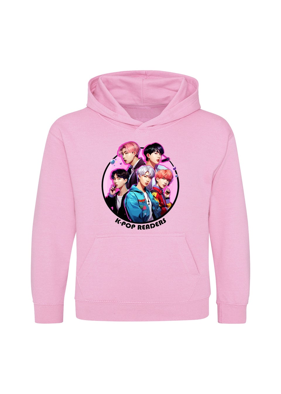 Ada & Ted K-Pop Readers Girls Pink Graphic Hoodie (3-13 Years)