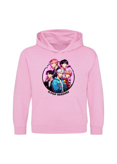 Ada & Ted K-Pop Readers Girls Pink Graphic Hoodie (3-13 Years)