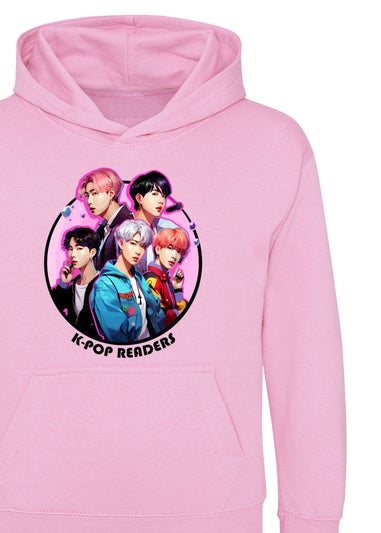 Ada & Ted K-Pop Readers Girls Pink Graphic Hoodie (3-13 Years)